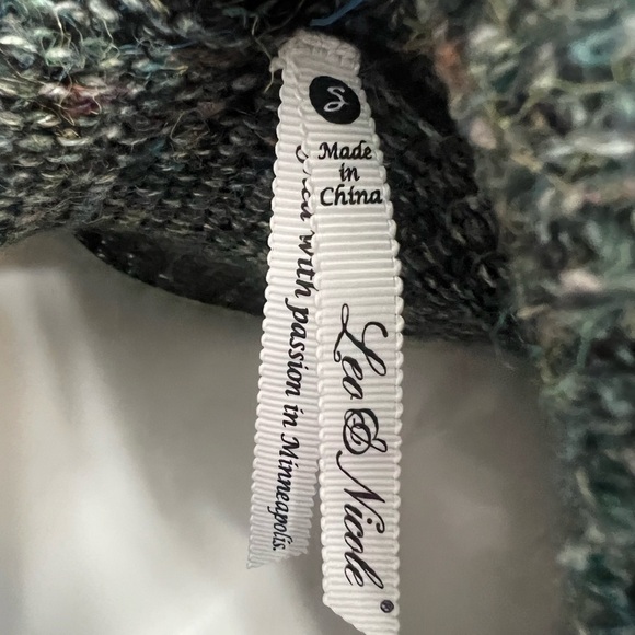 Leo & Nicole Olive Cowl Neck Sweater with Ribbed Texture - Picture 3 of 4